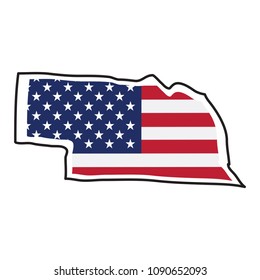 Isolated map of the state of Nebraska