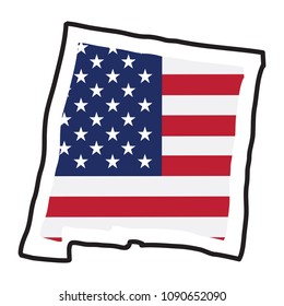 Isolated map of the state of New Mexico