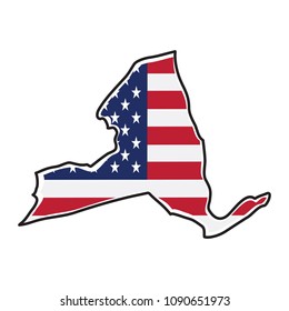 Isolated map of the state of New York