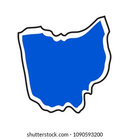Isolated map of the state of Ohio