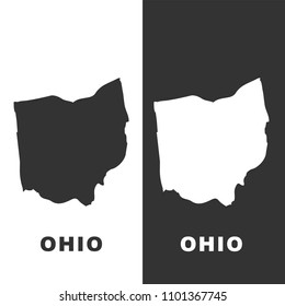 Isolated map of the state of Ohio. Vector stock illustration.