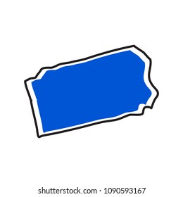 Isolated map of the state of Pennsylvania