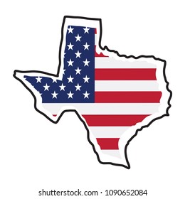 Isolated map of the state of Texas