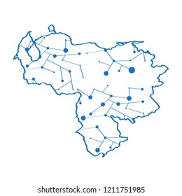 Isolated map of Venezuela. Vector illustration design