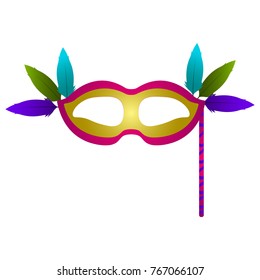 Isolated mardi gras mask on a white background, Vector illustration