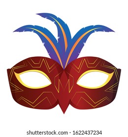 Isolated mardi gras theater mask icon - Vector