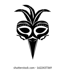 Isolated mardi gras theater mask silhouette- Vector