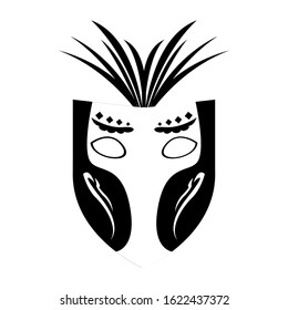 Isolated mardi gras theater mask silhouette- Vector