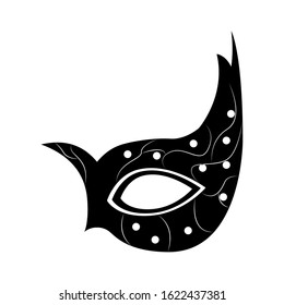 Isolated mardi gras theater mask silhouette- Vector