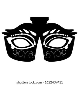 Isolated mardi gras theater mask silhouette- Vector