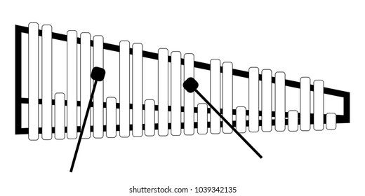 Isolated marimba icon. Musical instrument