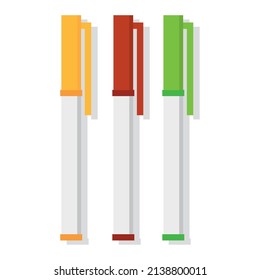 Isolated markers supplies school vector illustration