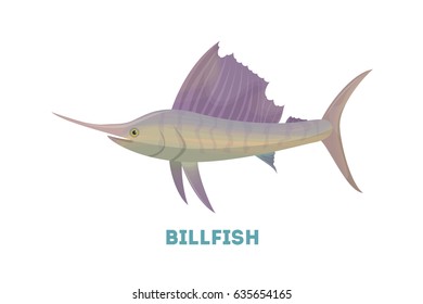 Isolated marlin fish on white background. Seafood.