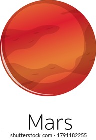 Isolated mars on white background illustration