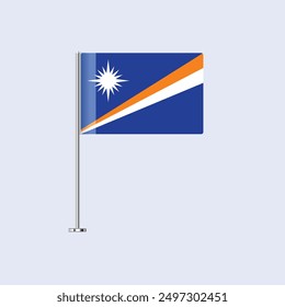 Isolated Marshall Islands Table Flag on Pole, Marshallese Flag Vector Design for Print and Web