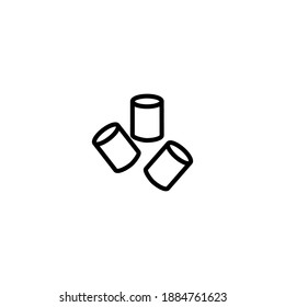 Isolated marsmallow icon vector outline black color.