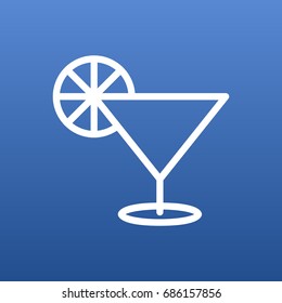 Isolated Martini Outline Symbol On Clean Background. Vector Cocktail   Element In Trendy Style.