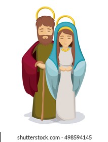 Isolated mary and joseph design