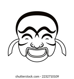 Isolated mask asian draw vector illustration