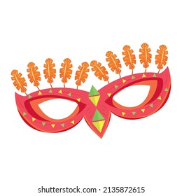 Isolated masquerade mask with feathers Vector