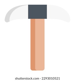 Isolated mattock in flat icon on white background. Gardening, mining, farming, pickaxe
