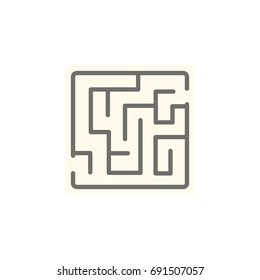 Isolated Maze Flat Icon. Labyrinth Vector Element Can Be Used For Labyrinth, Maze, Lost Design Concept.