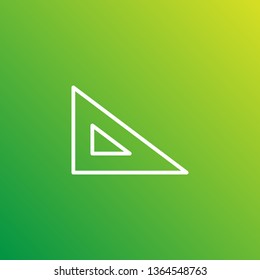 Isolated measurement icon line symbol on clean background. Vector triangle ruler element in trendy style.