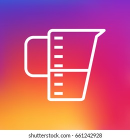 Isolated Measurement Outline Symbol On Clean Background. Vector Measuring Cup Element In Trendy Style.