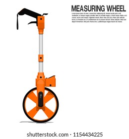 Isolated measuring wheel on transparent background