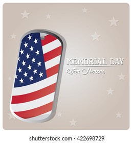 Isolated medal with the american flag on a textured background for memorial day celebrations