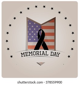 Isolated medal with the american flag and a peace symbol on a grey background for memorial day