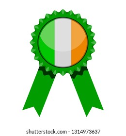 Isolated medal with the flag of Ireland. Vector illustration design