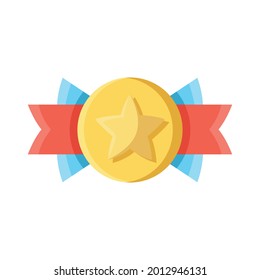 Isolated medal icon First place Vector illustration