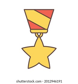 Icono de medalla aislada Primer lugar Ilustración vectorial