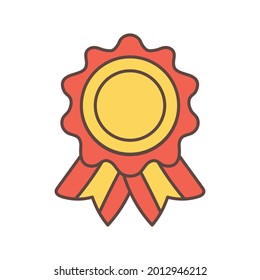 Icono de medalla aislada Primer lugar Ilustración vectorial