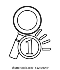 Isolated medal and lupe design