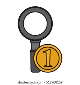Isolated medal and lupe design