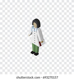 Isolated Medic Isometric. Doctor Vector Element Can Be Used For Doctor, Medic, Nurse Design Concept.