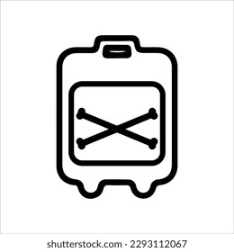 Isolated medical first aid kit icon. Editable stroke and color. EPS vector file