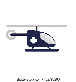 Isolated medical icon helicopter on a white background. Vector Illustration