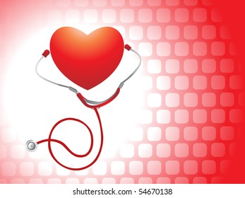 isolated medical instrument with heart, medical background