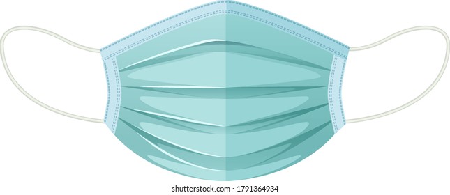 Isolated medical mask on white background illustration