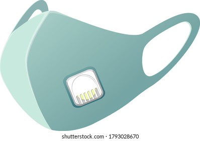 Isolated medical mask on white background illustration