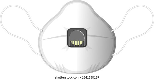 Isolated medical mask on white background illustration