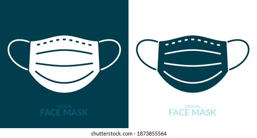 Isolated Medical Or Surgical Face Mask For Virus Protection And Health Care Vector Illustration Icon