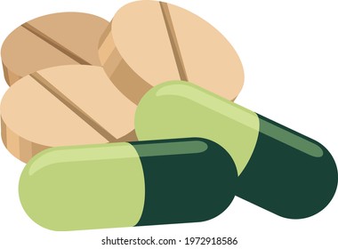 Isolated Medical tablet or tablet