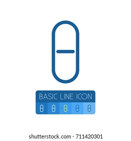 Isolated Medicament Outline. Cure Vector Element Can Be Used For Pill, Cure Design Concept.