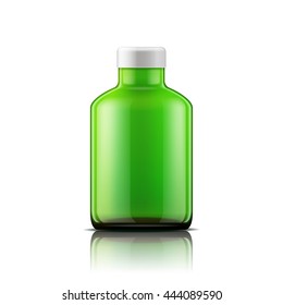 Isolated medicine bottle on white background. Empty medicine bottle for drugs, tablets, capsules. Vector illustration