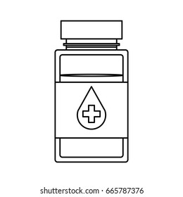 isolated medicine liquid bottle