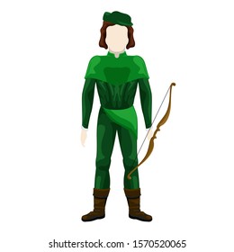 Isolated medieval archer character over a white background - Vector illustration